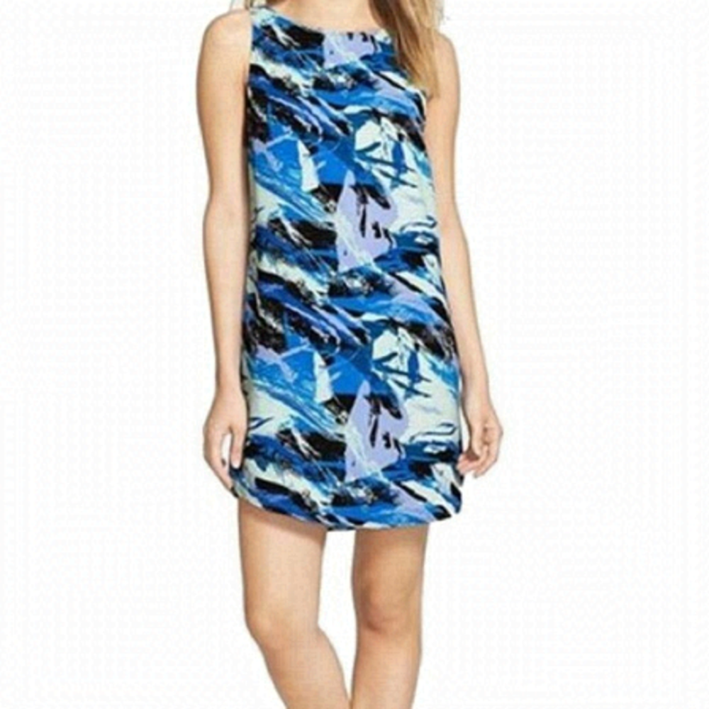 🚨 🆕 leith purple water rings sleeveless dress